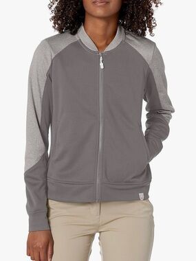 Cutter & Buck CBUK Pop Fly Colorblock Heathered Fleece Full Zip Jacket Gray/Gray